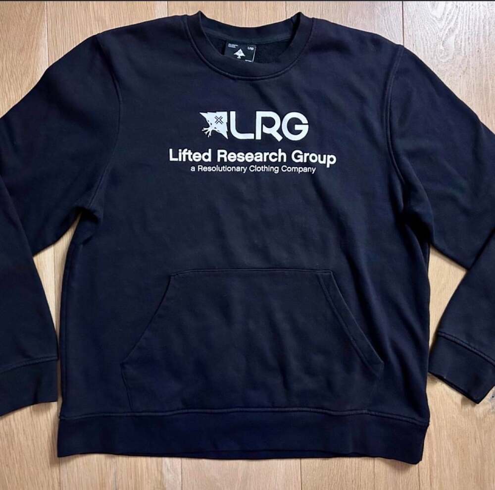 LRG Lifted Research Group Crewneck Sweatshirt Size Small Black